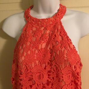 NWOT! Coral lace dress “large” but read descrip